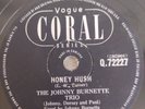 RARE JOHNNY BURNETTE TRIO HONEY HUSH 78RPM VOGUE CORAL Q. 72227
