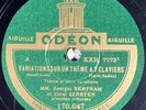 Georges Bertram & Carol Szreter : Variations (Piano) 78  RPM 12