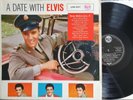 ELVIS PRESLEY “A DATE WITH ELVIS” GERMAN LP. 1959 RADIOGRAM BACK CVR. LPM-2011