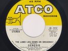 Genesis 1974 Atco 45-7013 The Lamb Lies Down on Broadway + Counting Out Time 45