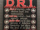 D.R.I. DRI Definition Original Black Vinyl LP with Insert Dirty Rotten Imbeciles
