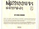 NINA SIMONE-PROMO PICTURE SLEEVE+ UNCENSORED STOCK 45--(MISSISSIPPI)--PS--PIC--