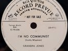 HEARGrandpa Jones I'm No Communist Country Bluegrass RCA Victor WLP Promo 78