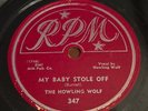 Rare. The Howlin' Wolf, My Baby Strole Off.  I Want Your Picture. Rpm 347.  Vg++