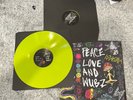 LSDREAM Peace Love and Wubz Vinyl 2 LP WAKAAN Electronic Dubstep Neon Yellow