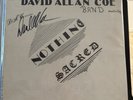 Very Rare Signed David Allan Coe Nothing Sacred Lp NM NM