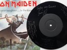 EX IRON MAIDEN Bring Your Daughter To The Slaughter AUTOGRAPH ETCHED 7