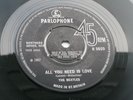 THE BEATLES   1967 UK 45   ALL YOU NEED IS LOVE   NO TV  CREDITS    -1 -2