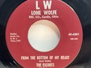 The Escorts - Cajun Queen / From The Bottom Of My Heart 7” Lone Wolf Records VG