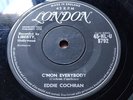 EDDIE COCHRAN C'Mon Everybody SUPER RARE Uncut SOLID CENTRE London DEMO Oversize