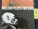SONNY ROLLINS – SIGNIERT / SIGNED – AUTOGRAPHED – ROLLINS PLAYS FOR BIRD