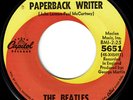 BEATLES PAPERBACK WRITER BLACK SUBSIDIARY OF CAPITOL PERIMETER PRINT